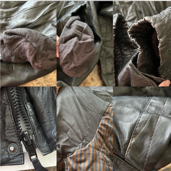 Vintage Pierre Cardin leather bomber jacket with a distressed look Medium. - Picture 6 of 8